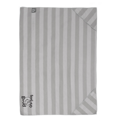 Feel So Good Striped Pet Towel in Glacier Gray